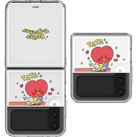 [S2B] BT21 My Little Buddy Galaxy Z Flip4 Transparent Slim Case-Transparent Case, Strap Case, Hard Case, Wireless Charging-Made in Korea